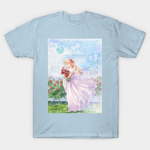 Princess Serenity with Roses T-Shirt by eosofdawn